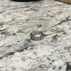 Silver Cuban Link Ring Size 6